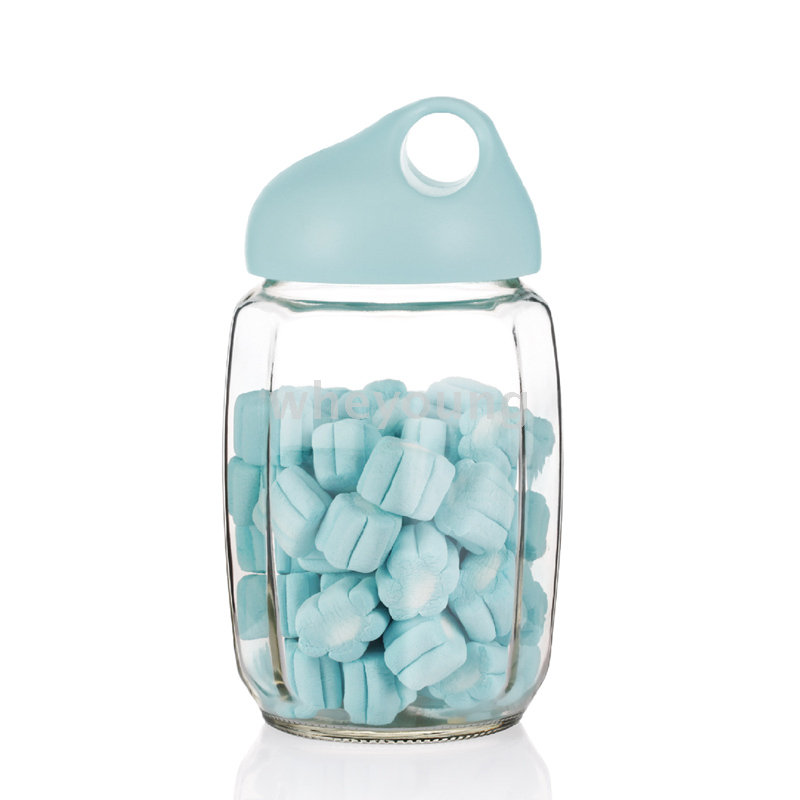 甜心玻璃儲物罐(藍)800ml HM-3579